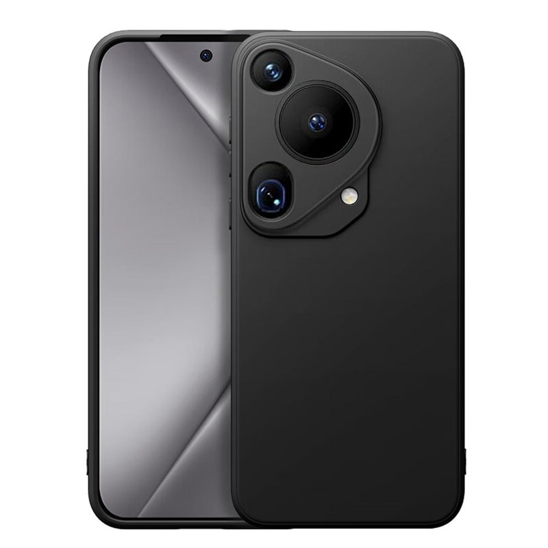 Maykela Silicone Cover Case Cover Compatible with Huawei Pura 70 Ultra Thin with Camera Protection Soft Interior Slim Fit Flexible Phone Case for Huawei Pura 70 UltraBlack
