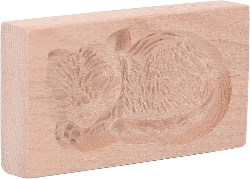 Cookie , Easy Release Cookie Press Stamp , Beech Wood for Kitchen (Cat) - Image 1