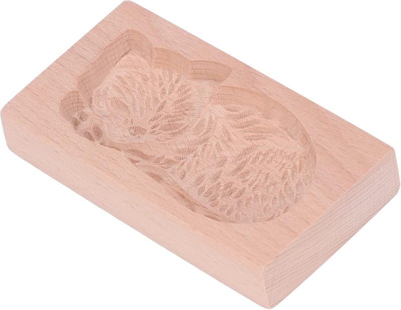 Cookie , Easy Release Cookie Press Stamp , Beech Wood for Kitchen (Cat) - Image 4