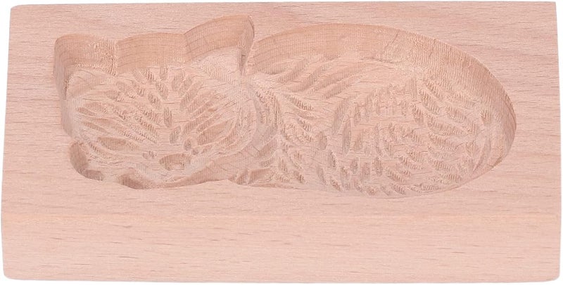 Cookie , Easy Release Cookie Press Stamp , Beech Wood for Kitchen (Cat) - Image 2