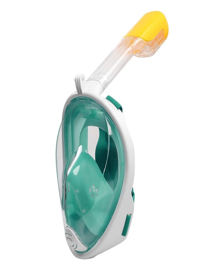 MUGATH Snorkel Mask with Latest Dry Top Breathing System,Fold 180 Degree Panoramic View Full Face Snorkel Mask Anti-Fog Anti-Leak with Camera Mount,Snorkeling Gear for Adults Kids (Green, S/M) - Image 1