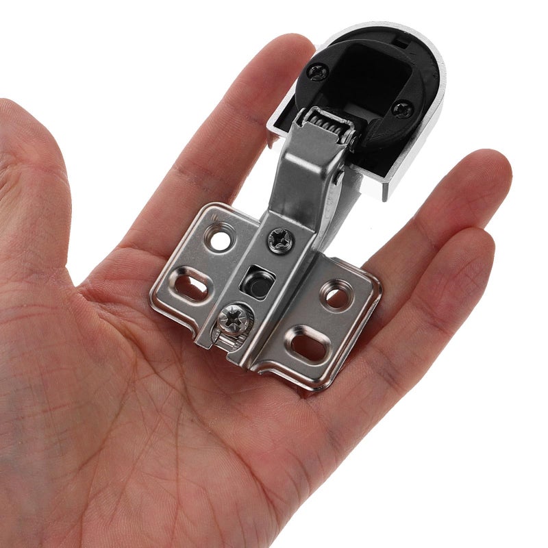 2Pcs Soft Close Cabinet Hinges 26mm Half Round Mounting Cup Replacement Glass Door - Image 5