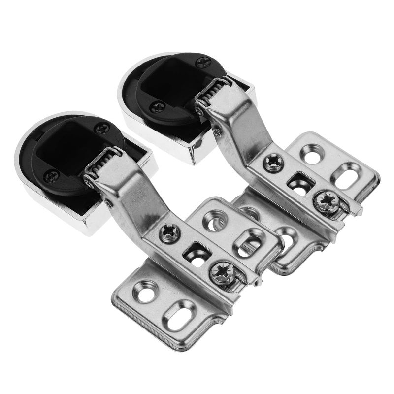 2Pcs Soft Close Cabinet Hinges 26mm Half Round Mounting Cup Replacement Glass Door - Image 2
