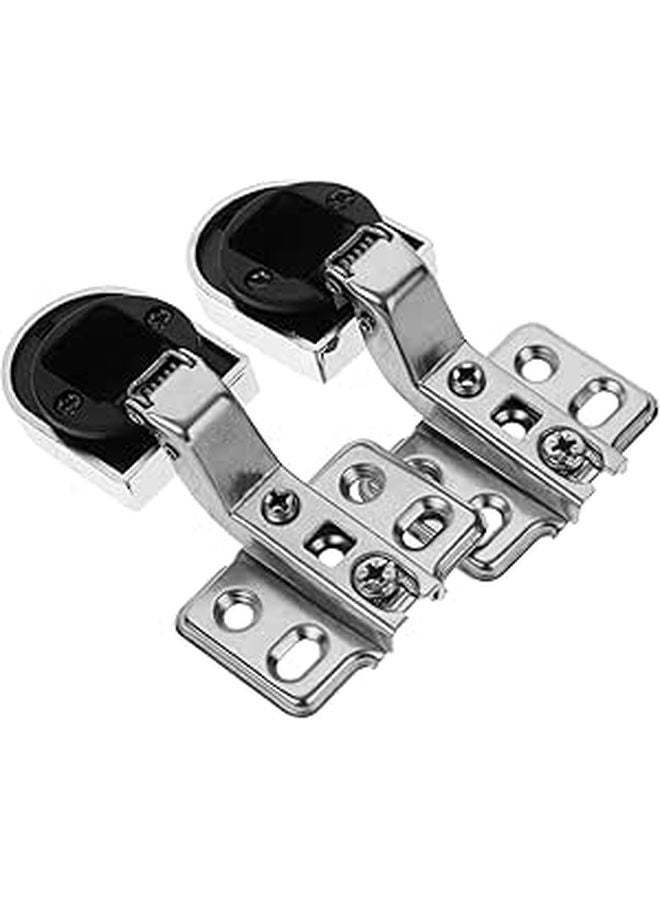 2Pcs Soft Close Cabinet Hinges 26mm Half Round Mounting Cup Replacement Glass Door - Image 1