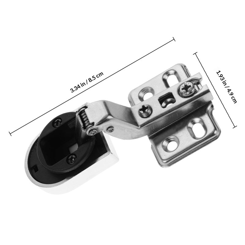 2Pcs Soft Close Cabinet Hinges 26mm Half Round Mounting Cup Replacement Glass Door - Image 3