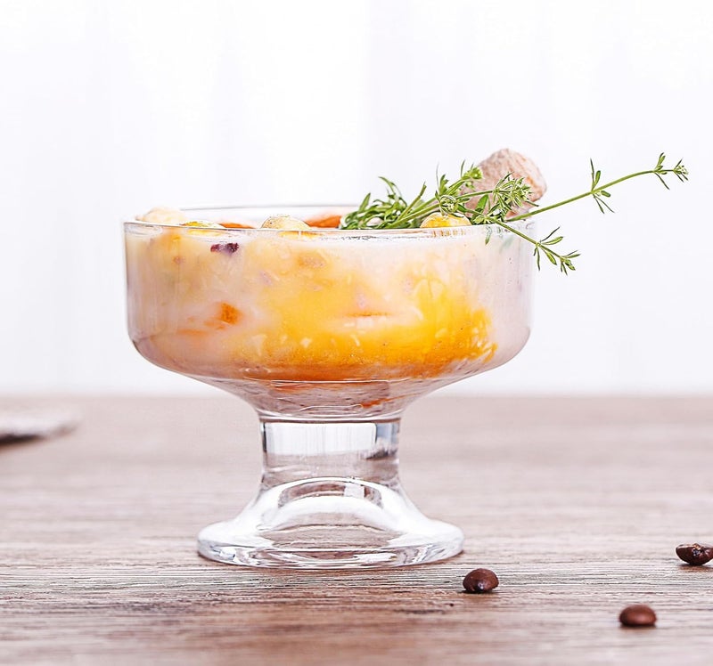 Lawei Dessert Bowl Ice Cream Bowl Flower Design Glass Dessert Bowls Ice Cream Cup Set 6 A ice Bowl - Image 1