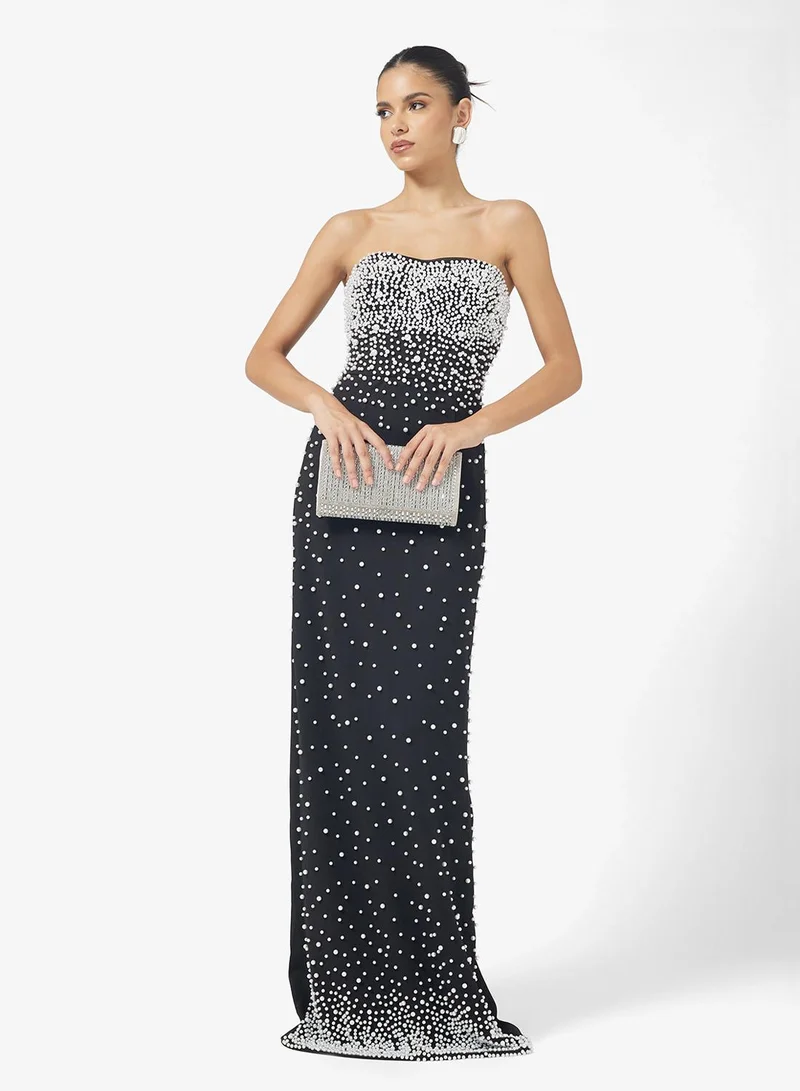 Ginger Boutique Sweetheart Neckline Bead Embellished Evening Gown