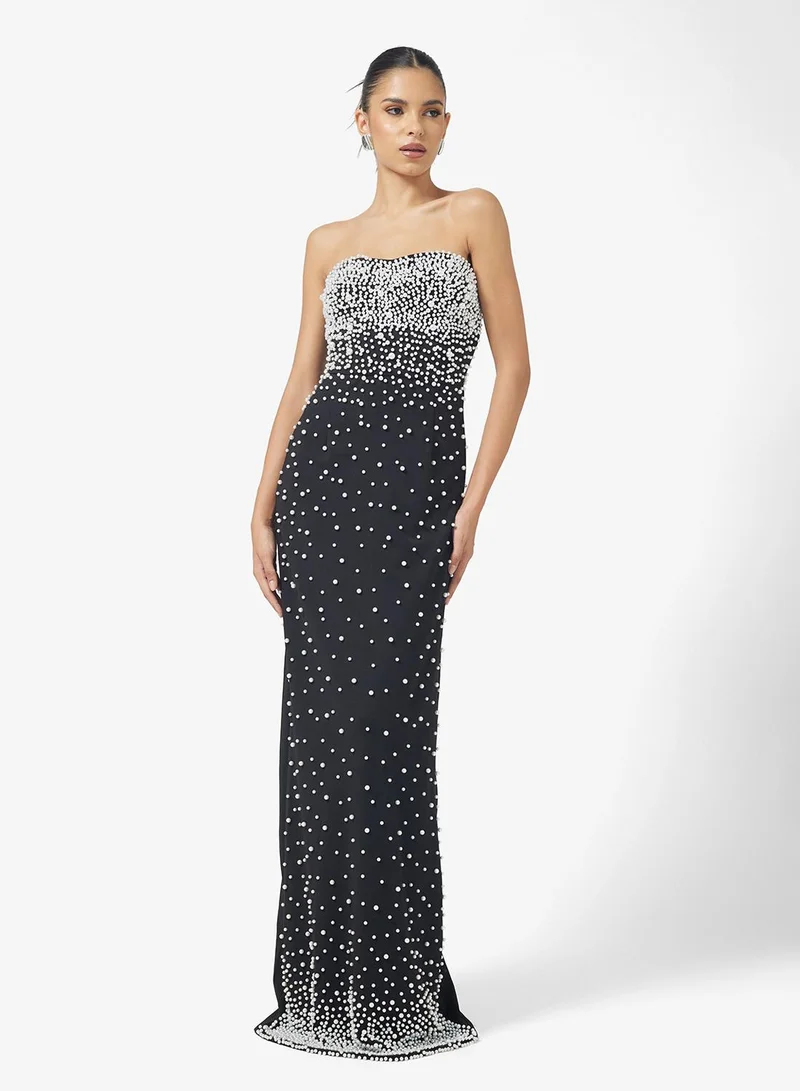 Ginger Boutique Sweetheart Neckline Bead Embellished Evening Gown