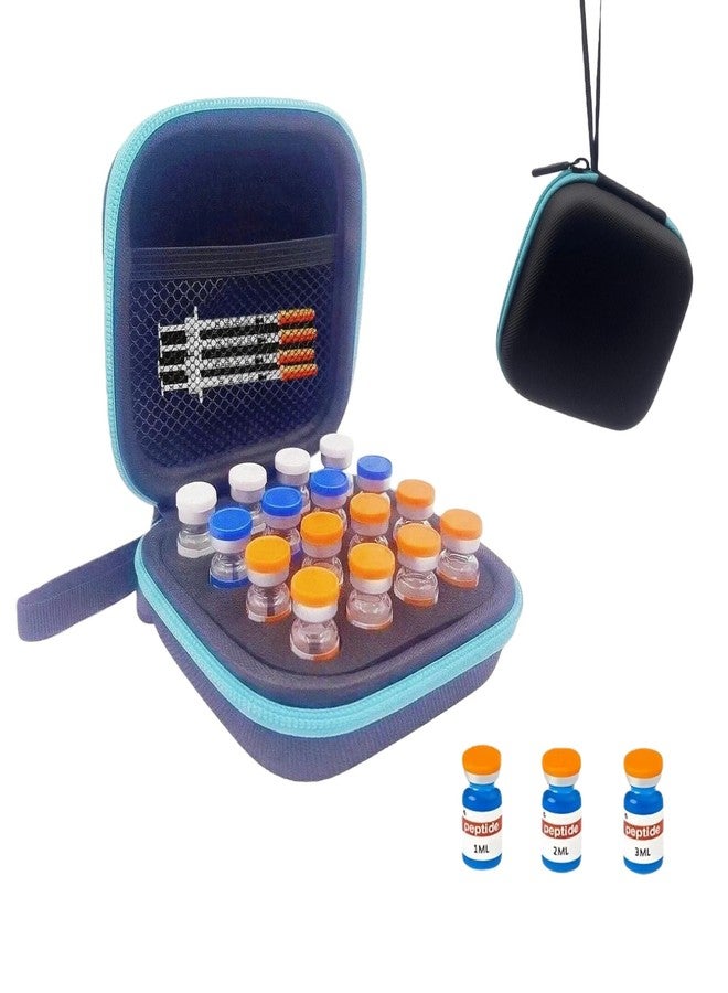 lyvantha Peptide Case for Fridge Storage,16 Slots Insulin Vials Holder,Fits 1ml 2ml 3ml Vials Storage for Peptide, Insulin, GLP-1 Etc,with Hand Strap,Diabetic Supplies - Image 1