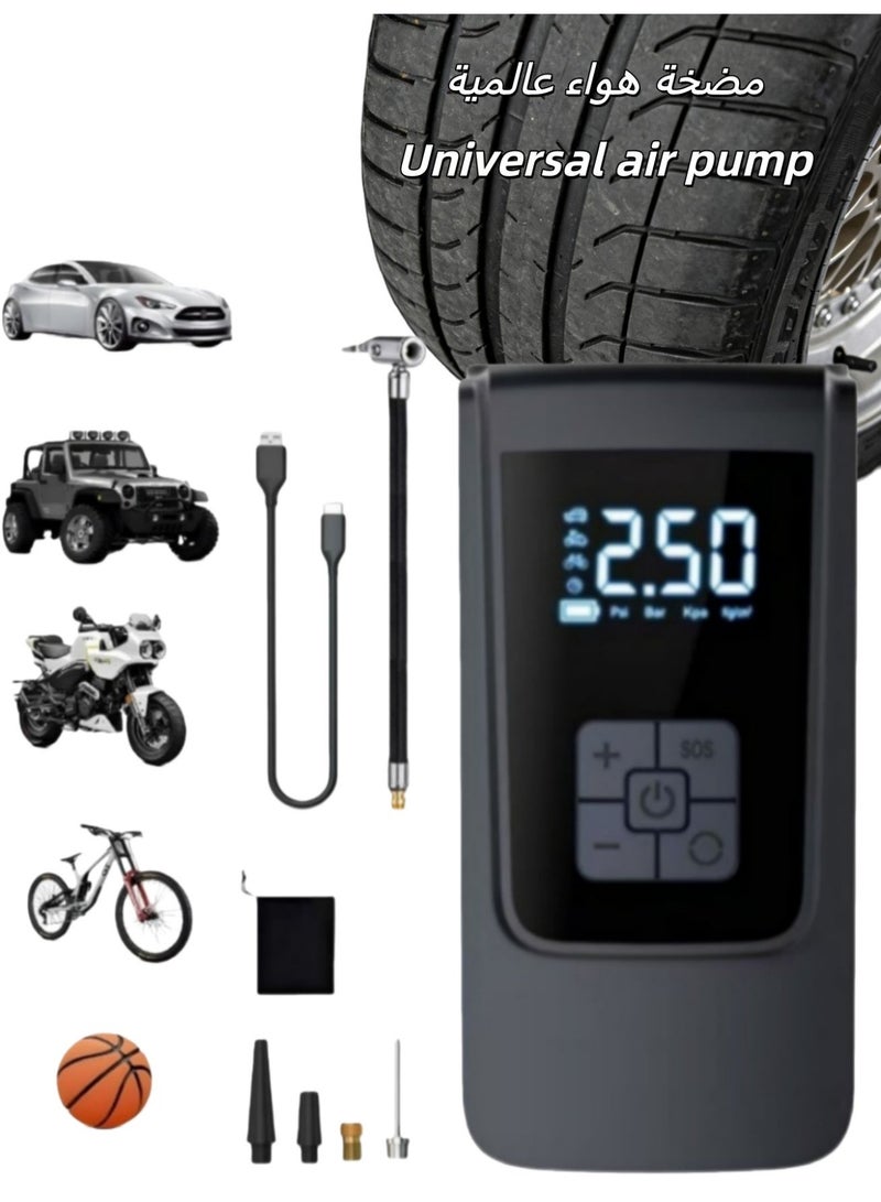 SUITU Emergency Air Pump|Digital Car Tire Inflator | tyre pump | air pump digital | Portable Tire Inflator | pump for esscoter | 150PSI Air Compressor with Pressure Gauge | 4000mAh Rechargeable Electric Air Pump | with LED Display and Nozzle Set | Suitable for Cars, Motorcycles, Bicycles, and Balls - Image 2