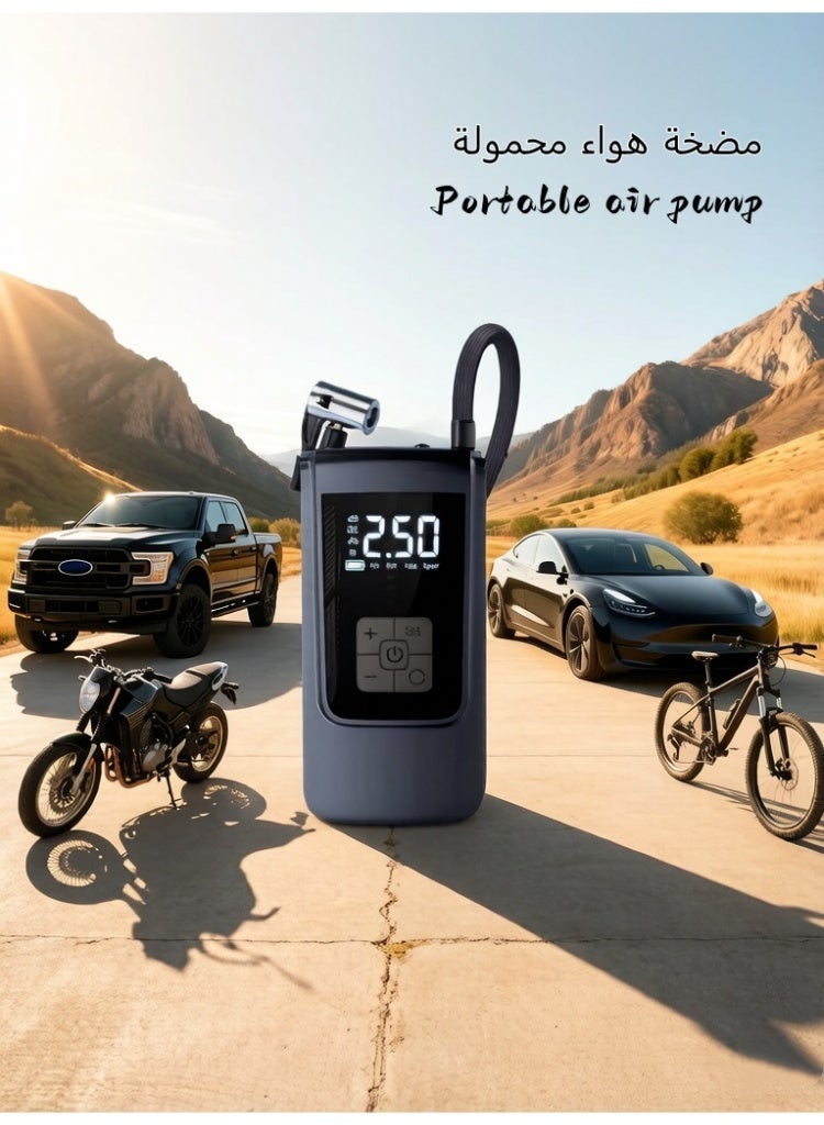 SUITU Emergency Air Pump|Digital Car Tire Inflator | tyre pump | air pump digital | Portable Tire Inflator | pump for esscoter | 150PSI Air Compressor with Pressure Gauge | 4000mAh Rechargeable Electric Air Pump | with LED Display and Nozzle Set | Suitable for Cars, Motorcycles, Bicycles, and Balls - Image 1