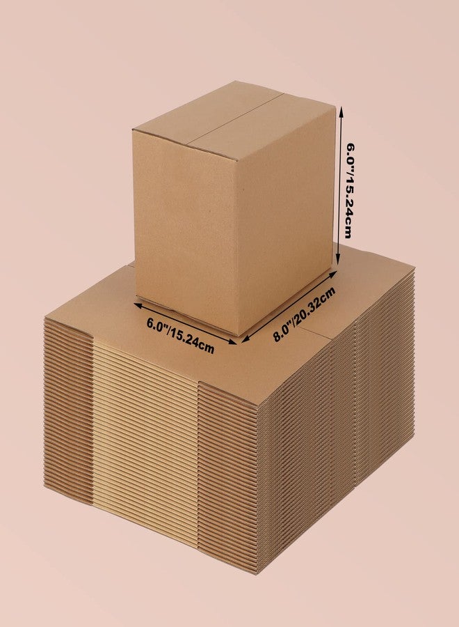 Edenseelake عبوة من 40 صندوق شحن من إيدنسيلك، مقاس 8×6×6 بوصة، صناديق كرتون مموجة للتعبئة والنقل والشحن، لون بني - Image 3