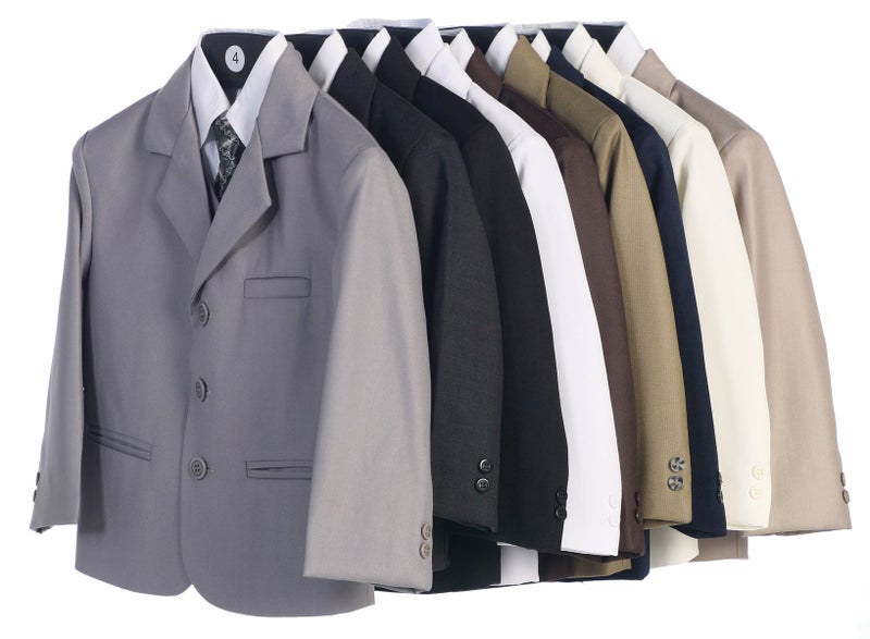 Lito 5 Piece Black Suit with Shirt, Vest, and Tie - Size 5 - Image 3