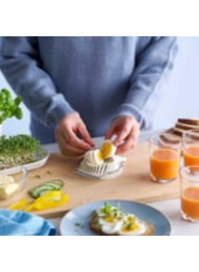 أيكيا قطّاعة بيض يدوية من البلاستيك وستانلس ستيل - تصميم لتقطيع شرائح وشرائح طولية - Image 2