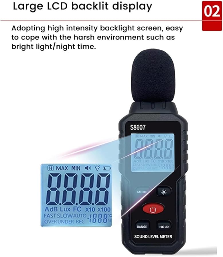 Digital Sound Level Meter Noise Measurement Device 30 130 dB Decibel Detector Set - Image 3