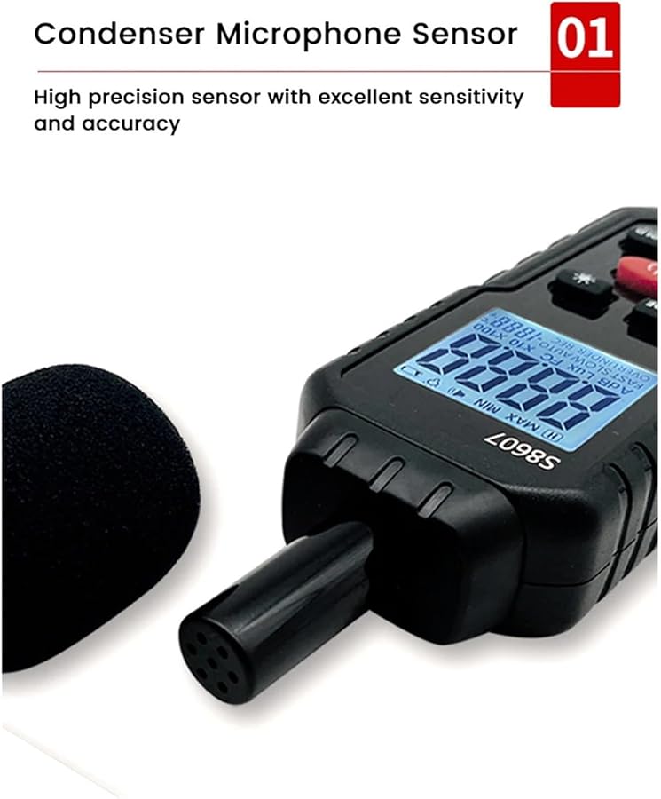 Digital Sound Level Meter Noise Measurement Device 30 130 dB Decibel Detector Set - Image 2