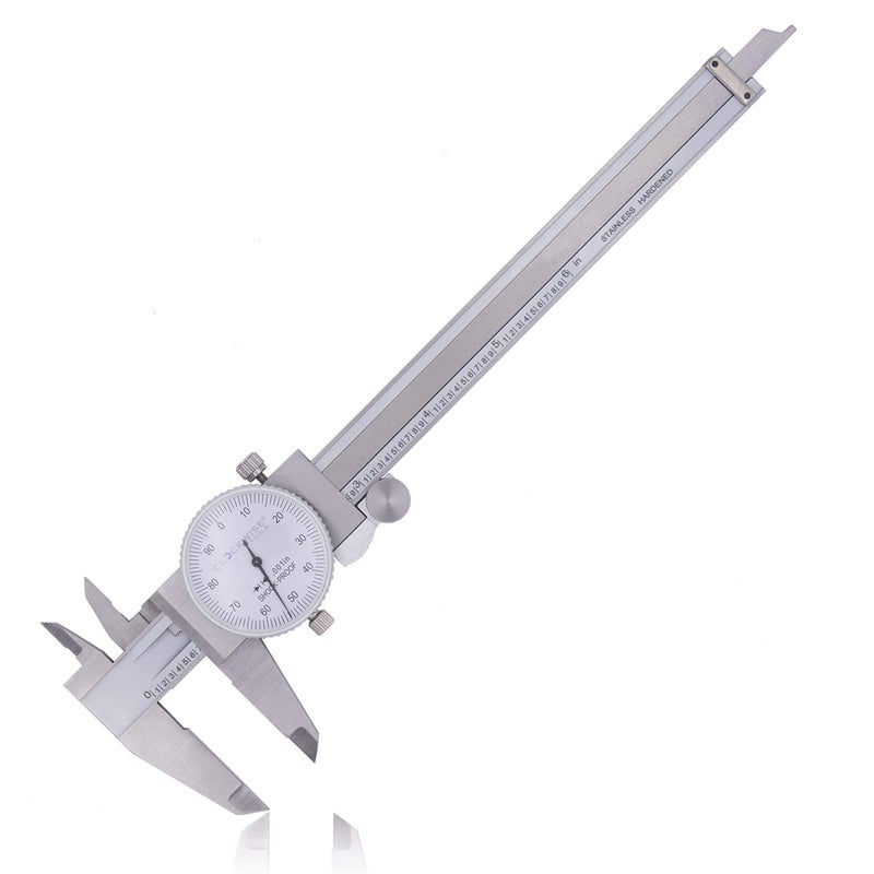 Clockwise Tools DDLR-0605 Pro Dial Caliper 0-6 Inch Double Shock Proof Stainless Steel Body SAE Measuring Tool