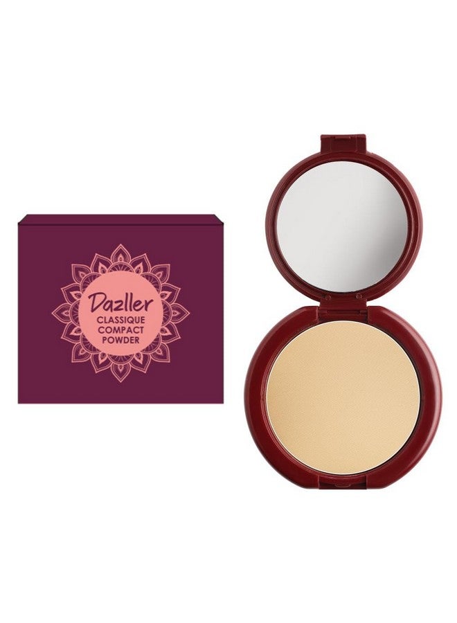 DAZLLER Classique Compact Powder, 9G, 8002 Honey, Velvety Natural Finish, Oil-Control, Sebum Absorption Formula, No-Makeup Look, Emollient-Rich, All Skin Type - Image 1