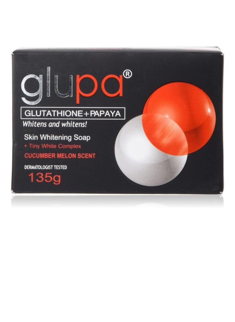 Glupa Glutathione And Papaya Skin Whitening Soap Orange/White 135grams  - Image 1