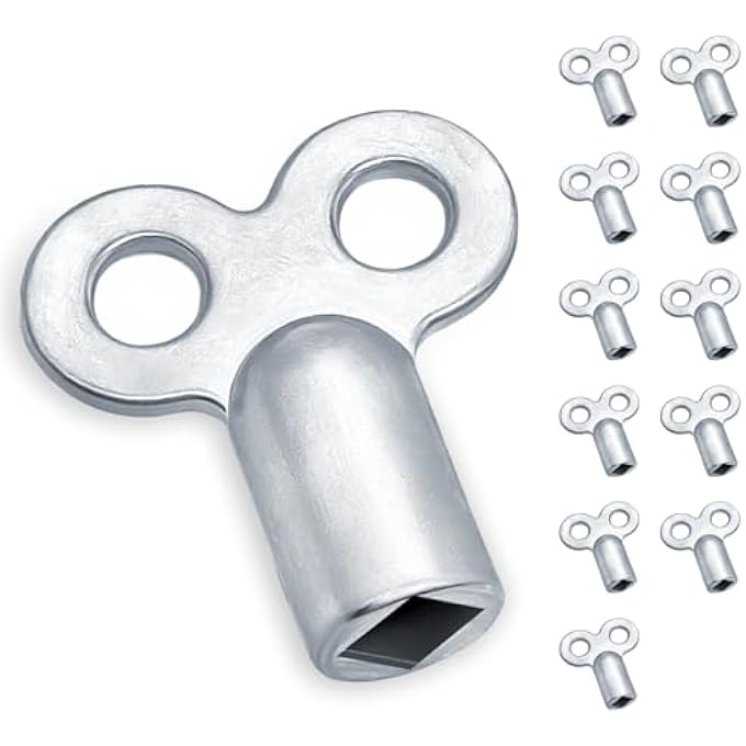 12 X RADIATOR BLEED KEYS  RADIATOR BLEED KEY UNIVERSAL  ALL RADIATORS, ZINC ALLOY, KEY FOR VENTILATING, VENTILATION OF ALL HEATERS POSSIBLE, RADIATOR KEY, VENT HEATING - Image 1