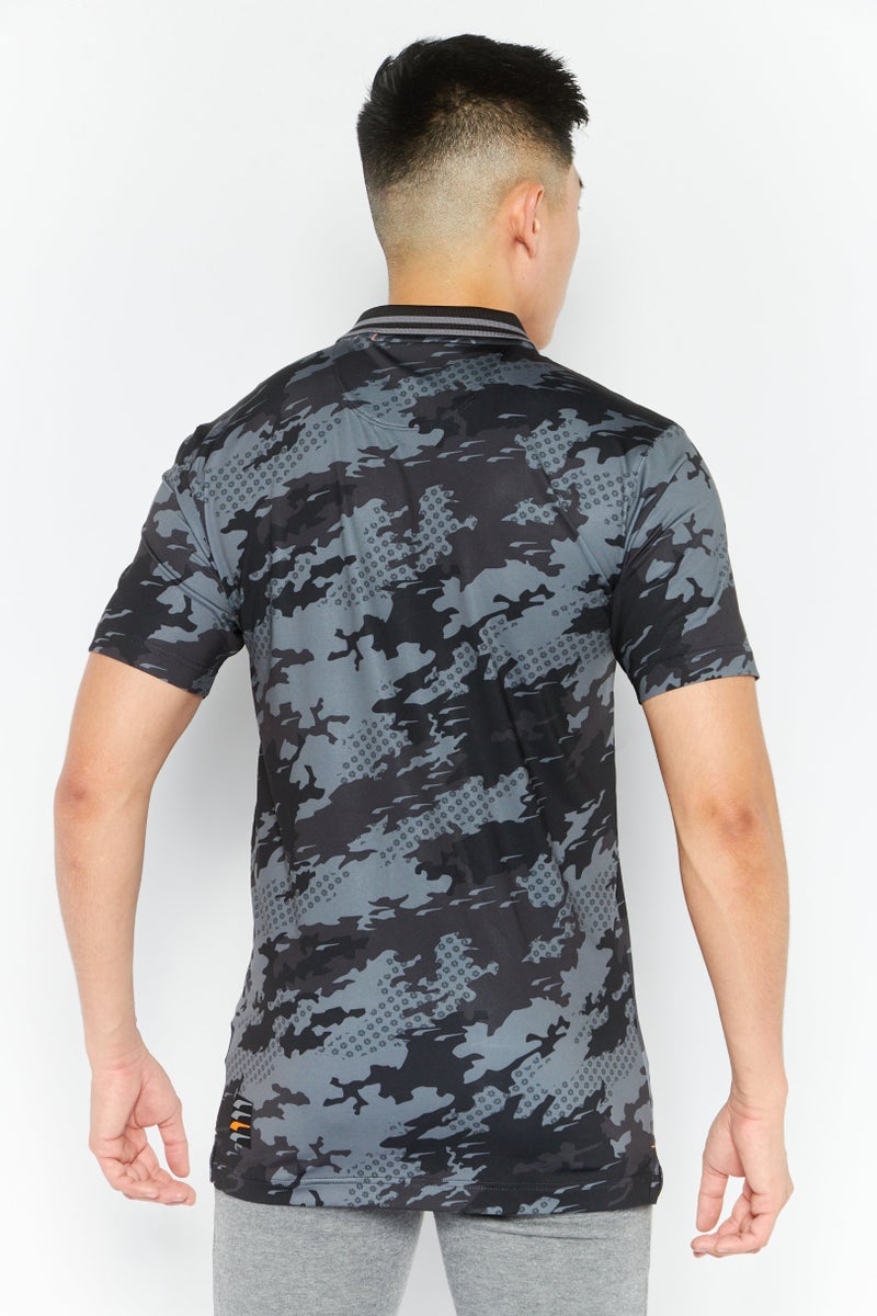 PUMA تي شيرت بولو رياضي للرجال بأكمام قصيرة، أسود - Image 3