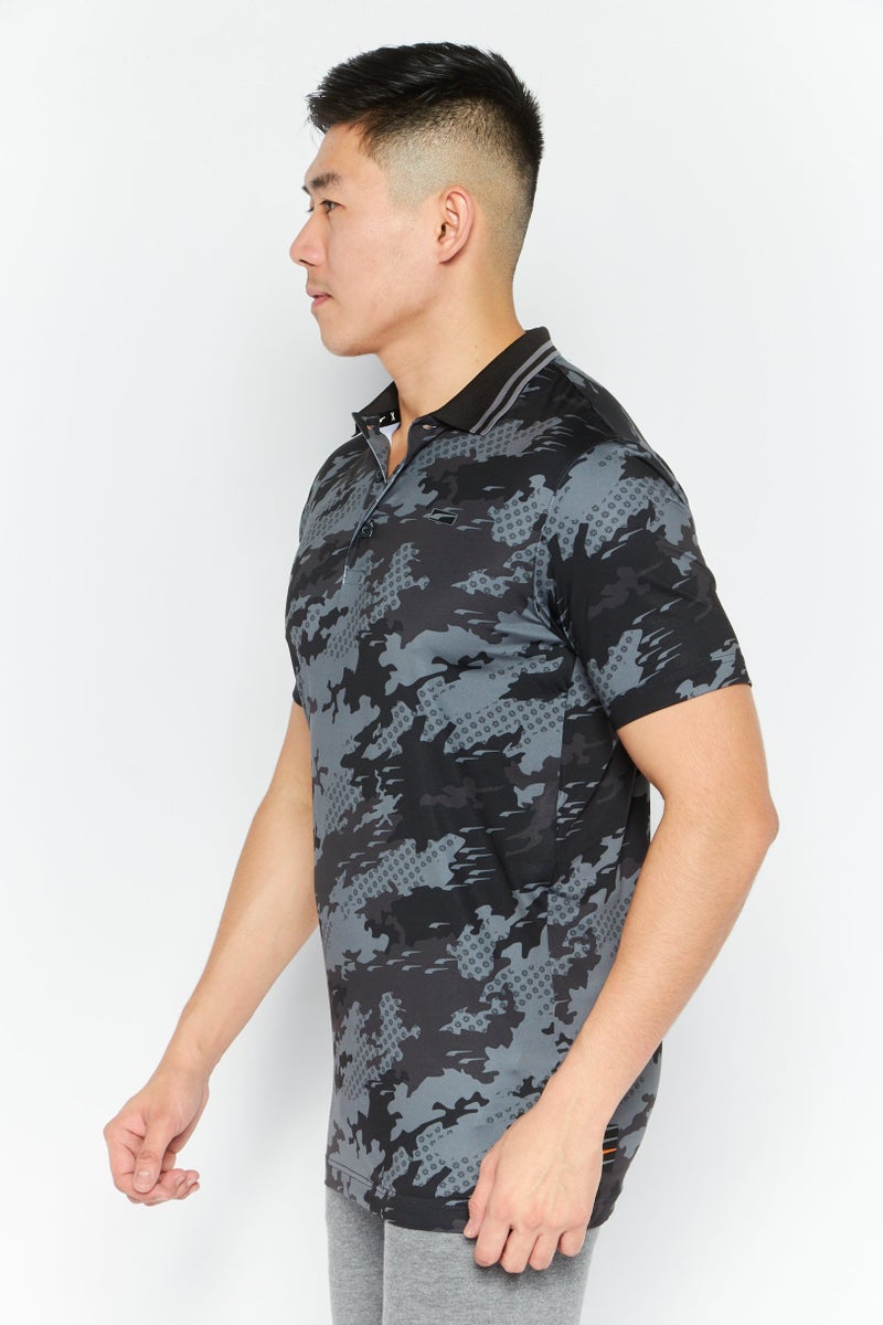 PUMA تي شيرت بولو رياضي للرجال بأكمام قصيرة، أسود - Image 4