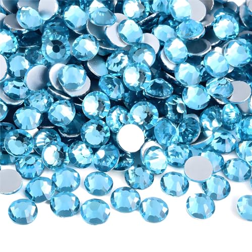 Kzkcy Flatback Rhinestones Round Gems for Nails Art and Crafts 4000Pcs SS6 2mm Glitter Crystals Stone DIY Bags Clothes Shoes Crystal Blue - Image 1