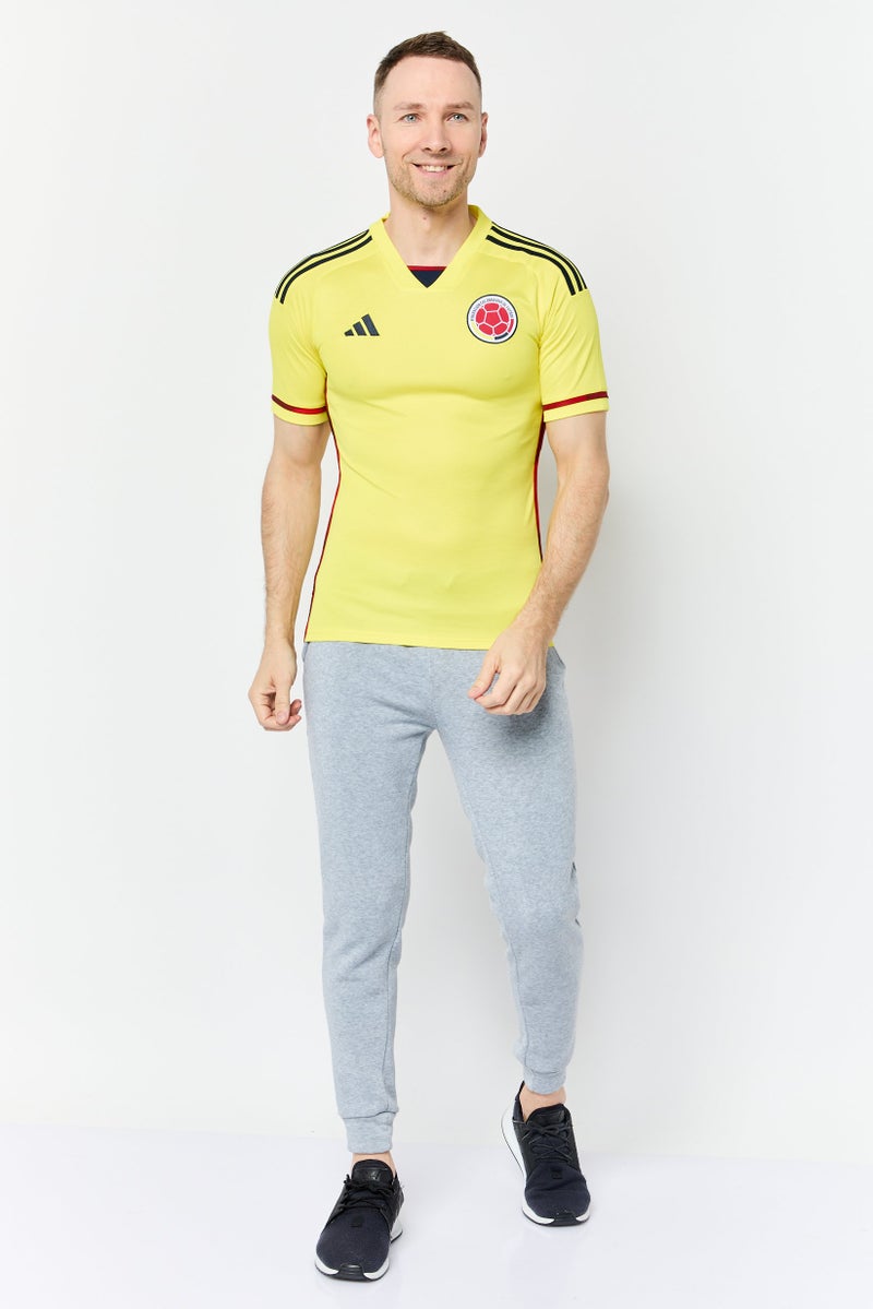 Adidas Men Sportswear Fit Short Sleeve Football Jersey, Yellow - Image 3