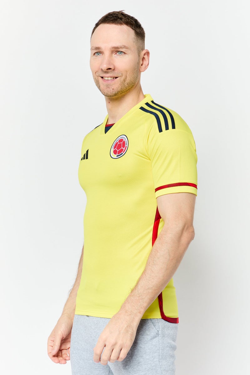 Adidas Men Sportswear Fit Short Sleeve Football Jersey, Yellow - Image 2