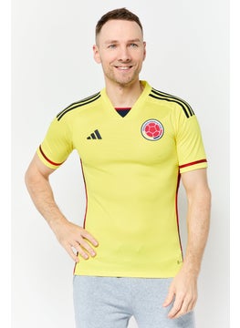 Adidas Men Sportswear Fit Short Sleeve Football Jersey, Yellow  - Image 1