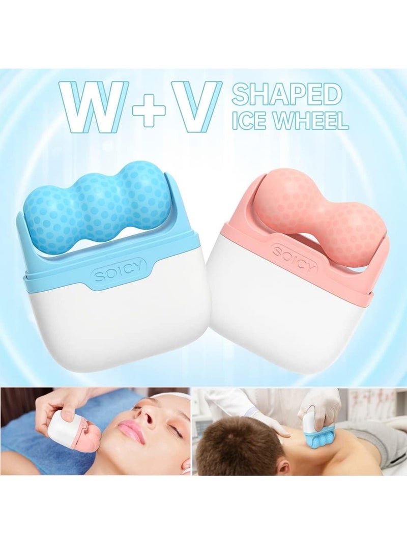 SOICY - Ice Roller for Face Eyes Puffiness, 2 in 1 Body Roller for Pain Relief, Minor Injury, Blood Circulation, Facial Massage Roller Beauty Skin Care Tool - Image 1