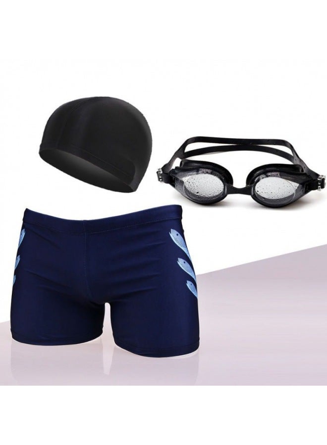 Generic Men's Swimming Trunks Boxer Hot Spring Plus Size Quick-drying Professional Swimming Trunks Suit Fashionable Swimsuit For Young Students-Color:6502-7 Pants + Hat-Size:Xxxl( 72.5-90kg  - Image 4