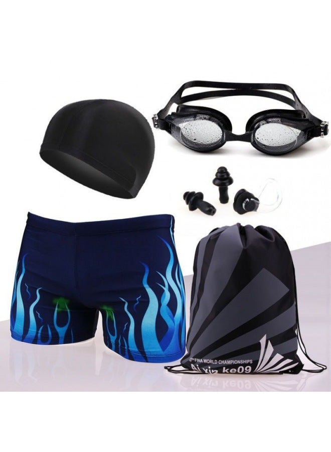 Generic Men's Swimming Trunks Boxer Hot Spring Plus Size Quick-drying Professional Swimming Trunks Suit Fashionable Swimsuit For Young Students-Color:6502-7 Pants + Hat-Size:Xxxl( 72.5-90kg  - Image 3