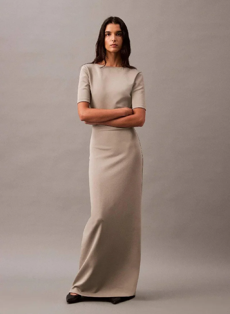 CALVIN KLEIN Shiny Jersey Backless Maxi Dress