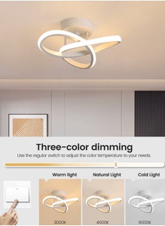 YATAI LIGHTING Modern Dimmable LED Ceiling Light Flush Mount - Modern White Irregular Design with Adjustable Light, Three Color Dimming, Perfect for Bedroom, Living Room, Dining Room, Balcony  - Image 2
