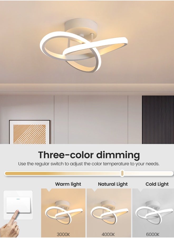 YATAI LIGHTING Modern Dimmable LED Ceiling Light Flush Mount - Modern White Irregular Design with Adjustable Light, Three Color Dimming, Perfect for Bedroom, Living Room, Dining Room, Balcony  - Image 2