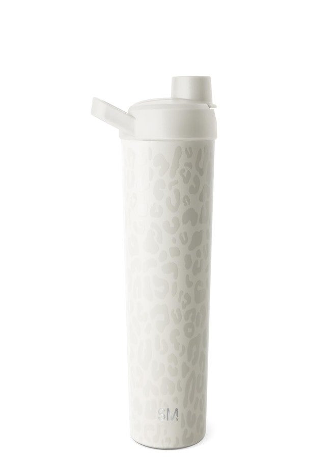 Simple Modern Stainless Steel Shaker Bottle with Ball 24oz | Metal Insulated Cup for Protein Mixes, Shakes and Pre Workout | Rally Collection | Cream Leopard - Image 2