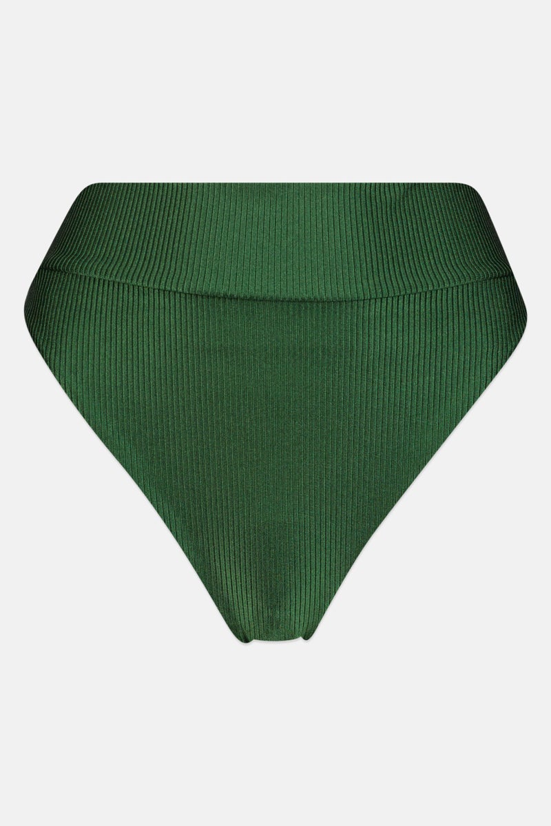 Aerie Women Ribbed Pull On Panty, Dark Green - Image 1