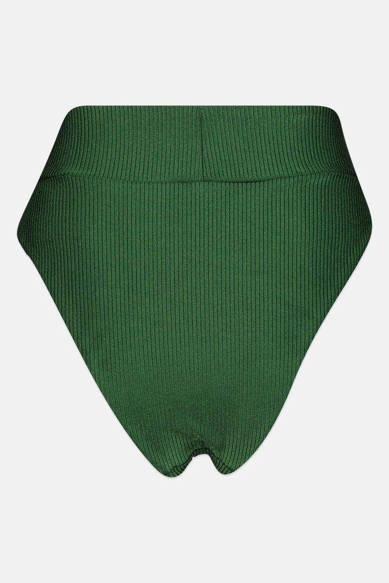 Aerie Women Ribbed Pull On Panty, Dark Green - Image 2