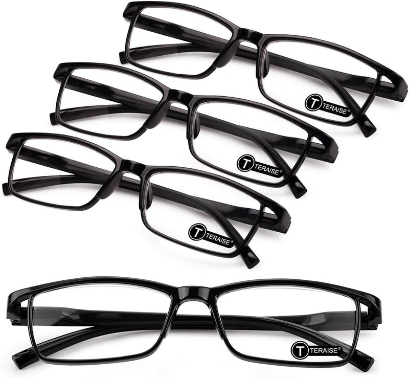 TERAISE 4PCS Value Anti-Blue Light Reading Glasses,Lightweight Comfortable Reader Glasses for Men and Women,Sturdy Computer Reading Glasses Blue Light Blocking Included Eyeglasses Case - Image 1