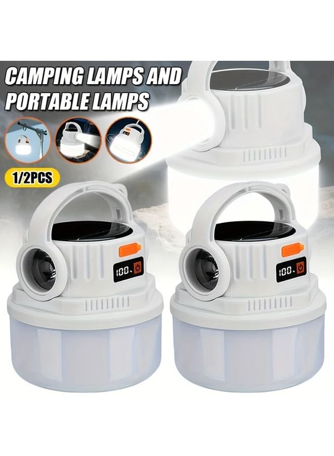 1pc USB Rechargeable Solar Flashlight 4 Modes Portable Handheld Lamp for Camping Night Walking Repair - Image 2