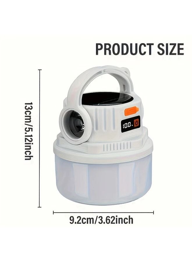 1pc USB Rechargeable Solar Flashlight 4 Modes Portable Handheld Lamp for Camping Night Walking Repair - Image 4