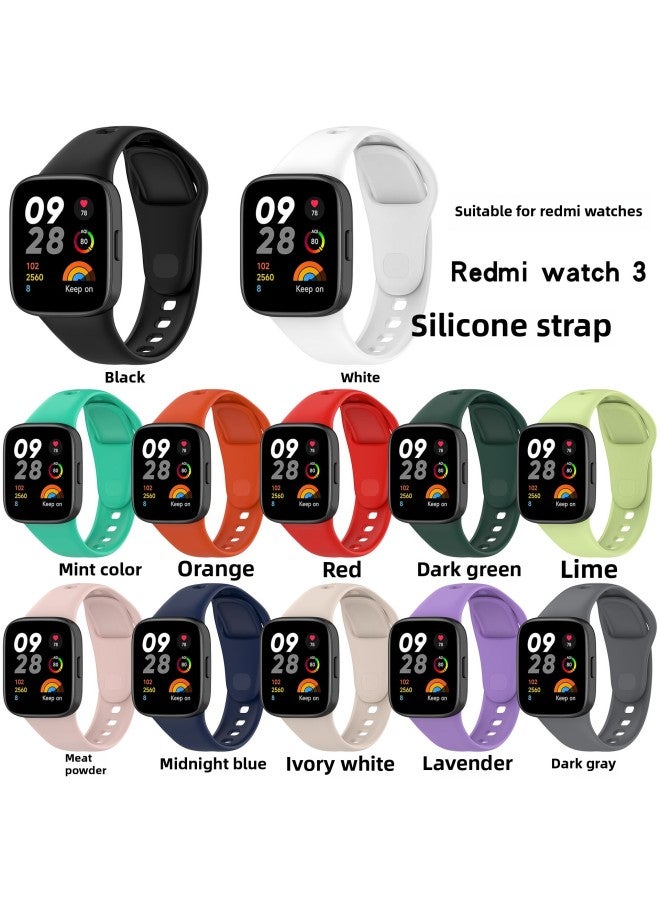 Red Rice Watch 3 Strap Redmi Watch3 حزام معصم رسمي من السيليكون أحادي اللون - اللون: أسود - Image 2