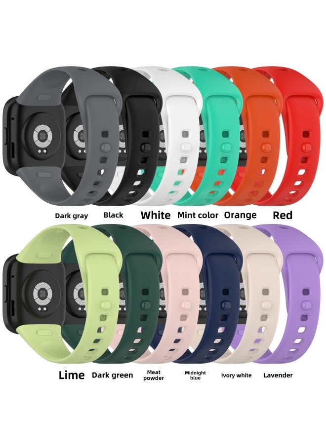 Red Rice Watch 3 Strap Redmi Watch3 حزام معصم رسمي من السيليكون أحادي اللون - اللون: أسود - Image 4