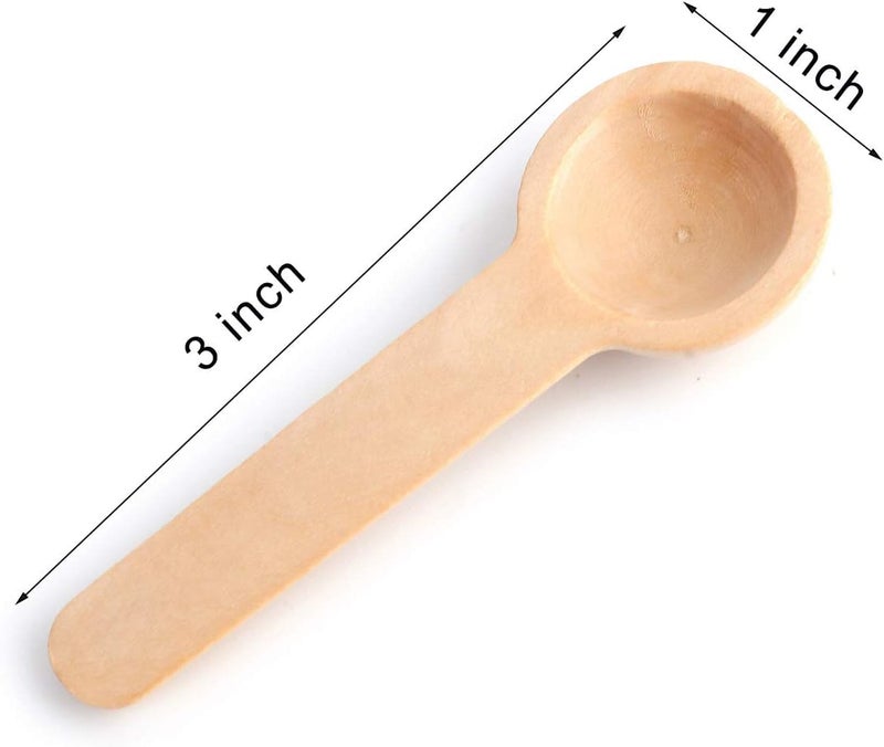 Tebery 60PCS Mini Wooden Spoons Small Bath Salt Spoon Candy Spoon Baby Spoon for Spice Jars Seasoning Honey Coffee - Image 1