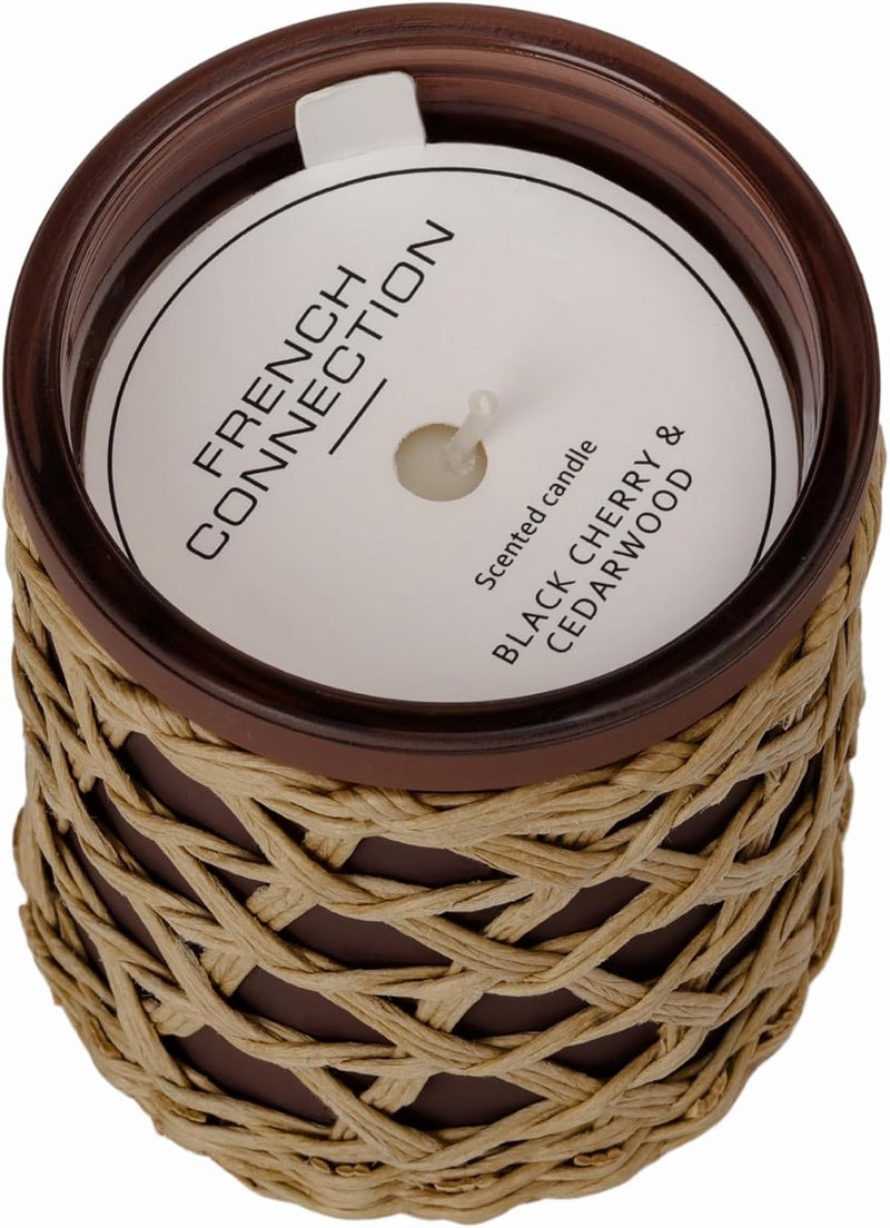 French Connection Woven Rattan Scented Candle - Image 4