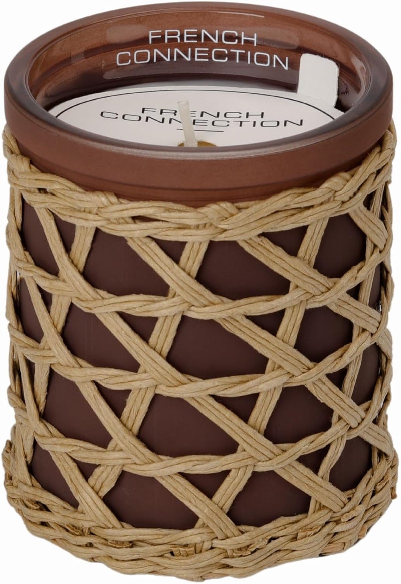 French Connection Woven Rattan Scented Candle - Image 3