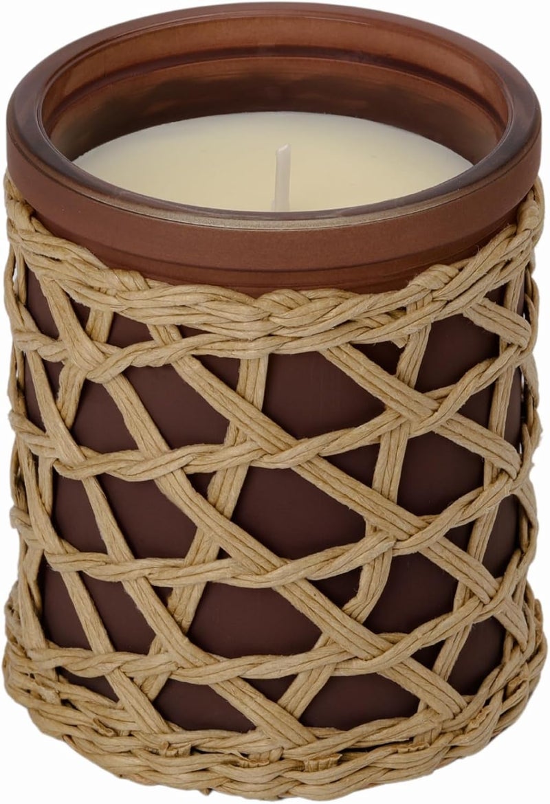 French Connection Woven Rattan Scented Candle - Image 2