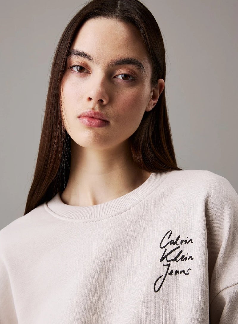 Calvin Klein Jeans Boxy Cotton Terry Sweatshirt - Image 3