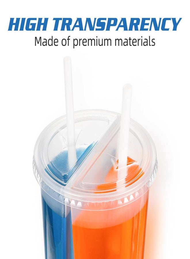 VICASKY Heart Shaped Cups Heart Shaped Cups with Lids Plastic, 20pcs Clear Tea Disposable Smoothie Coffee Mug Disposable Plastic Round Shape Double Thicken Couple Sharing - Image 5